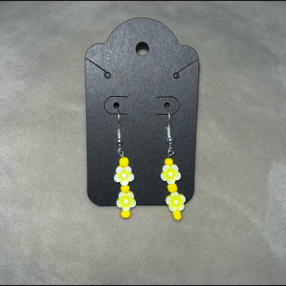 Yellow flower earrings